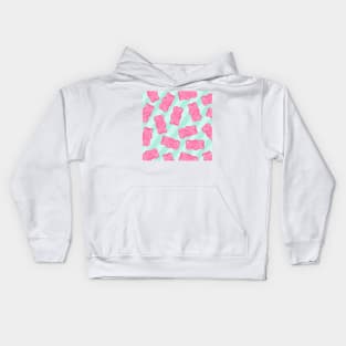 Pink and Mint Gummies Pattern Big Kids Hoodie